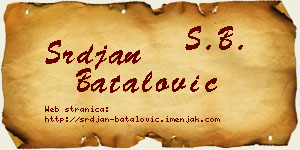 Srđan Batalović vizit kartica